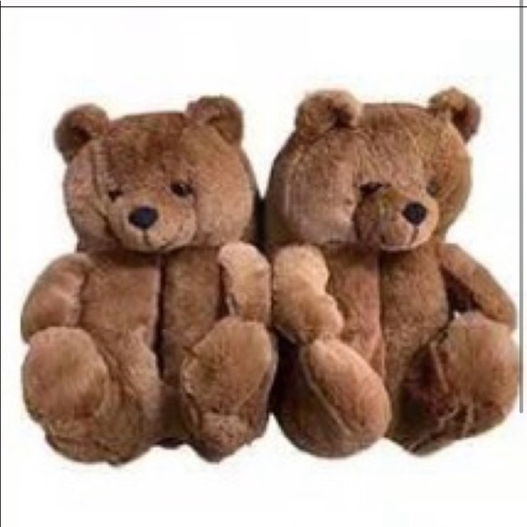 Berry Comfy Teddy Bear Plush Slippers - Picture 2 of 3